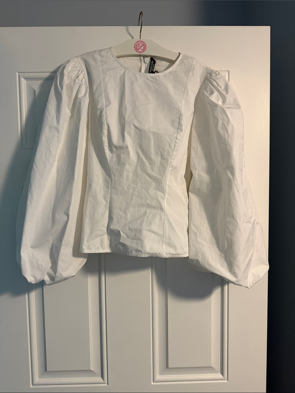 Calvin Klein White Puff-Sleeve Top